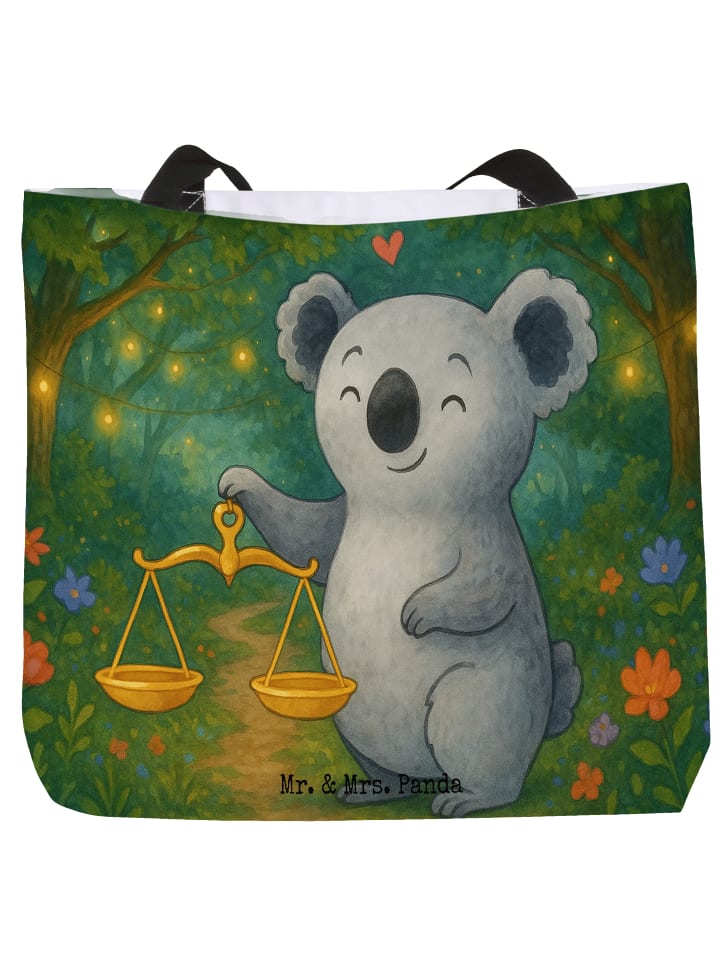 

Сумка-шоппер с дизайном в стиле Весов, без слов, белого цвета Mr. & Mrs. Panda