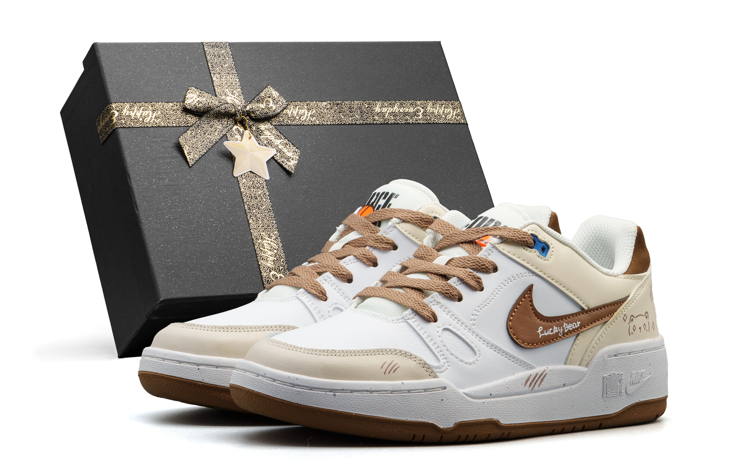 

Полноразмерные устойчивые к истиранию лоу-топ скейтборд кроссовки мужские beige brown Nike, бежевый коричневый