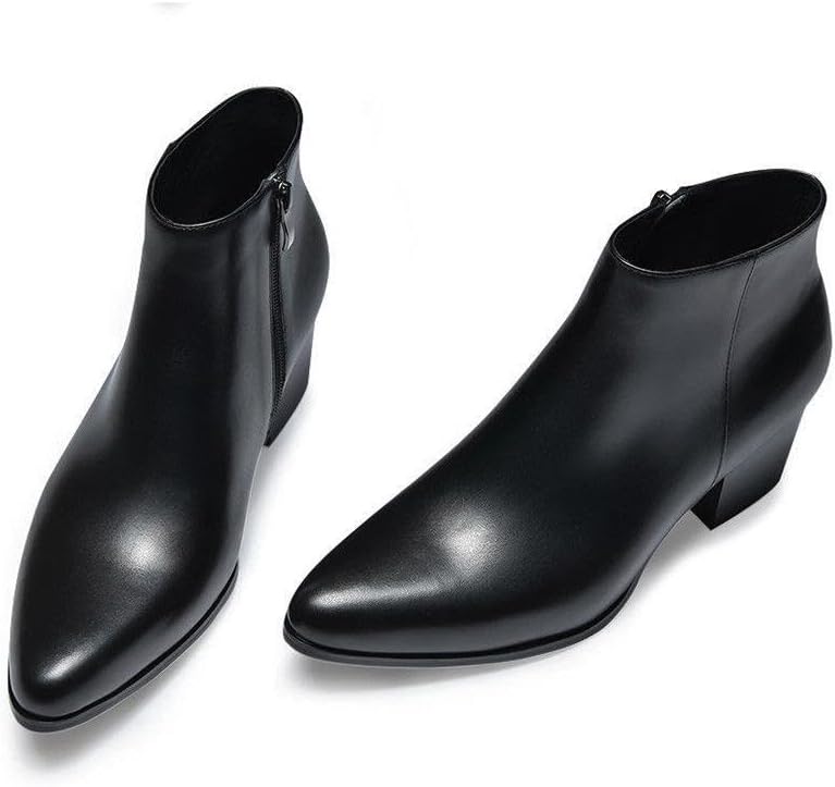 

Мужские кожаные ботинки WAOLSU в британском стиле с остроконечным носком, молнией, на щиколотку и с кубинским каблуком, броги, черный