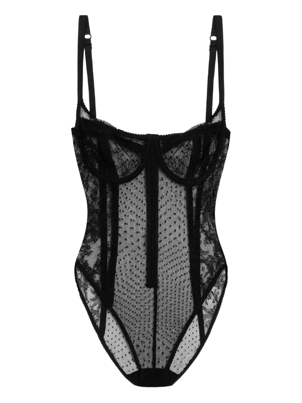 

Боди с кружевными вставками DOLCE & GABBANA, черный