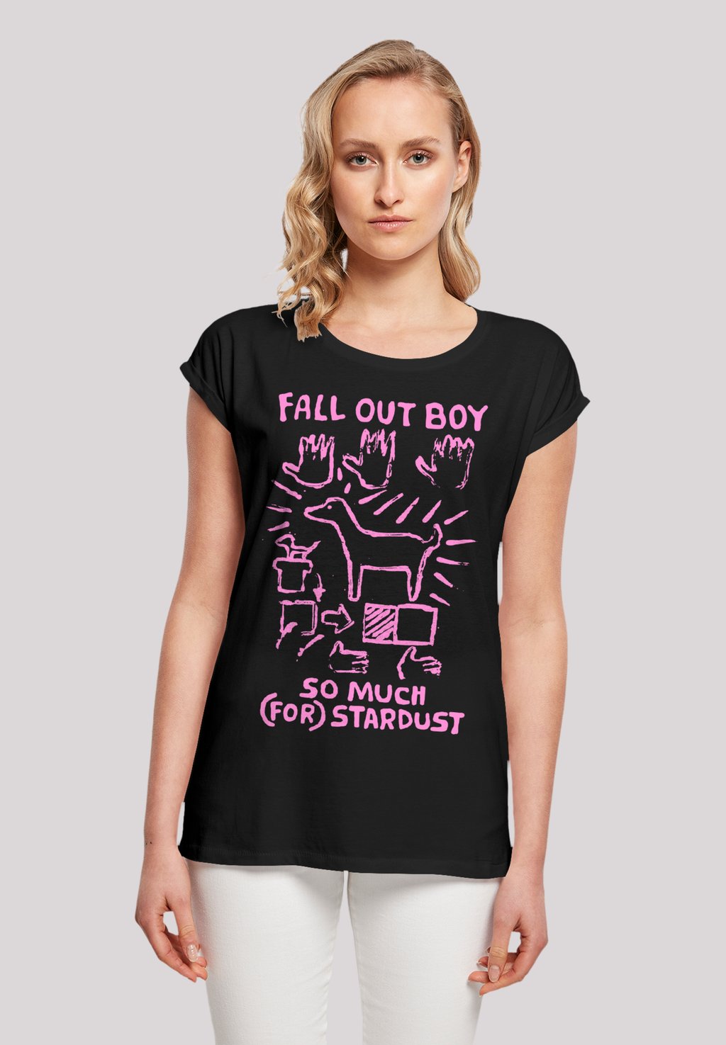 

Футболка с принтом FALL OUT DOG SO MUCH STARDUST F4NT4STIC, черный