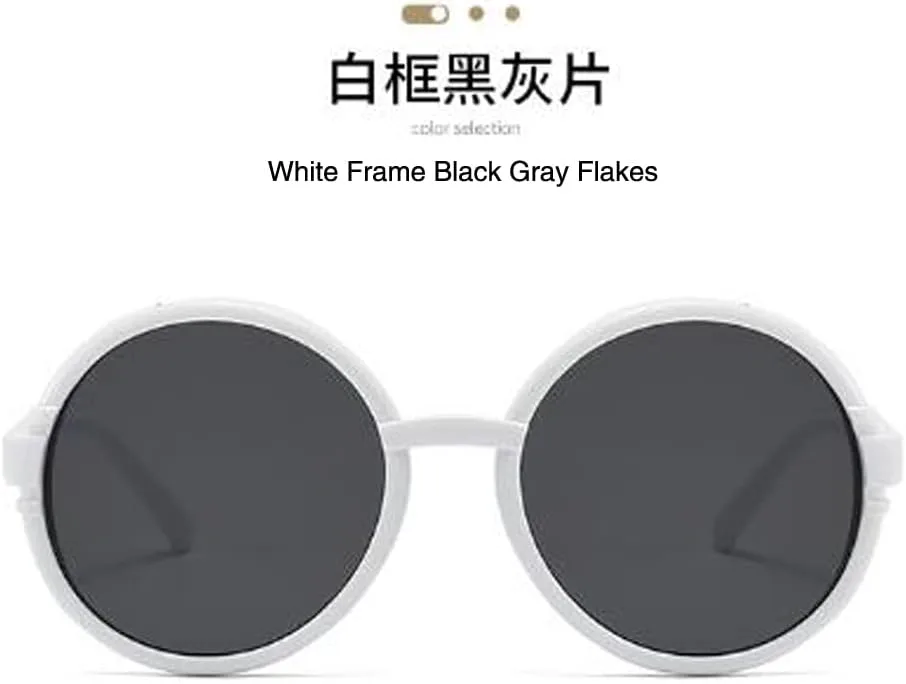 

Круглые солнцезащитные очки в крупной оправе, ретро-цвета, защита от УФ-излучения, солнцезащитные очки для женщин и мужчин star shop, White Frame Black Grey Flakes