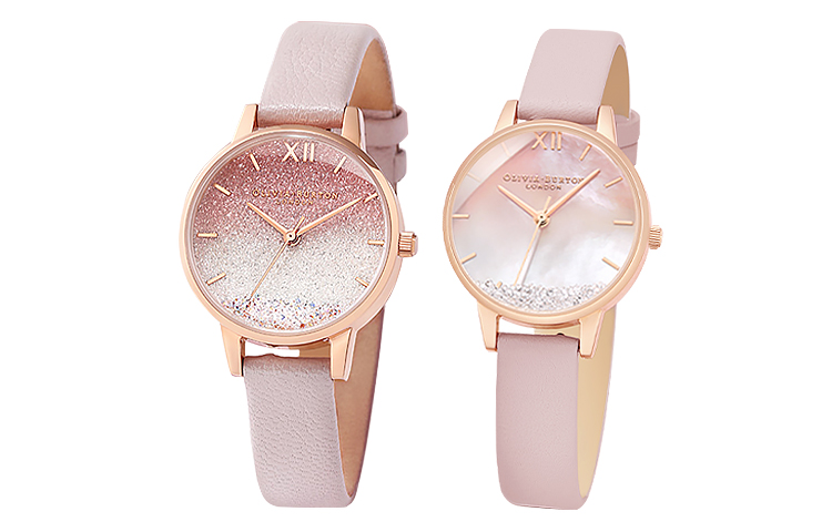 

OLIVIA·BURTON Часы Wrist Watch Quartz Movement Leather Watch Bands 30mm Pink Watch Dial Women's Watch OB16US57+OB16US64