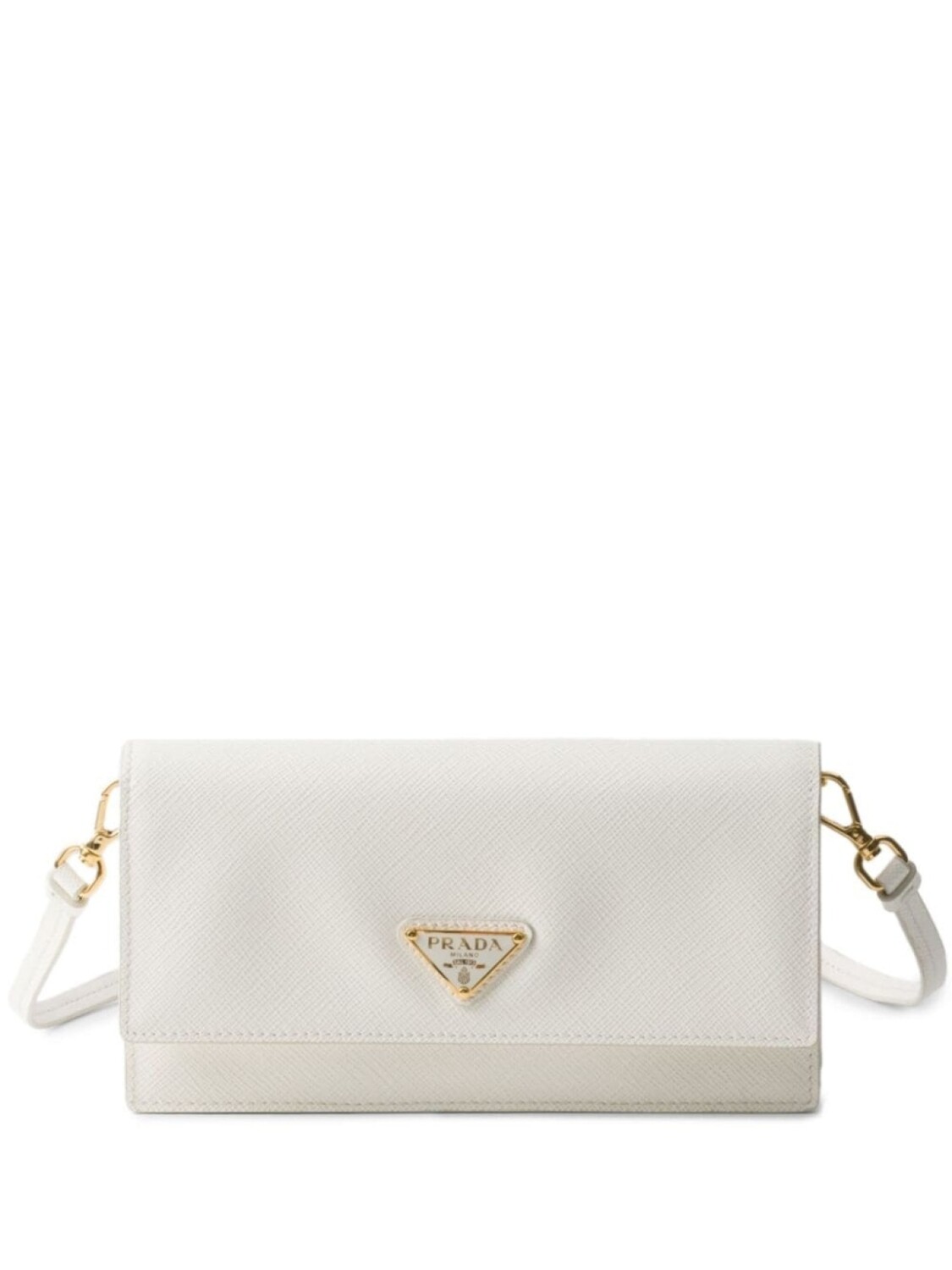 

Мини-сумка Prada из кожи с треугольным логотипом, белый