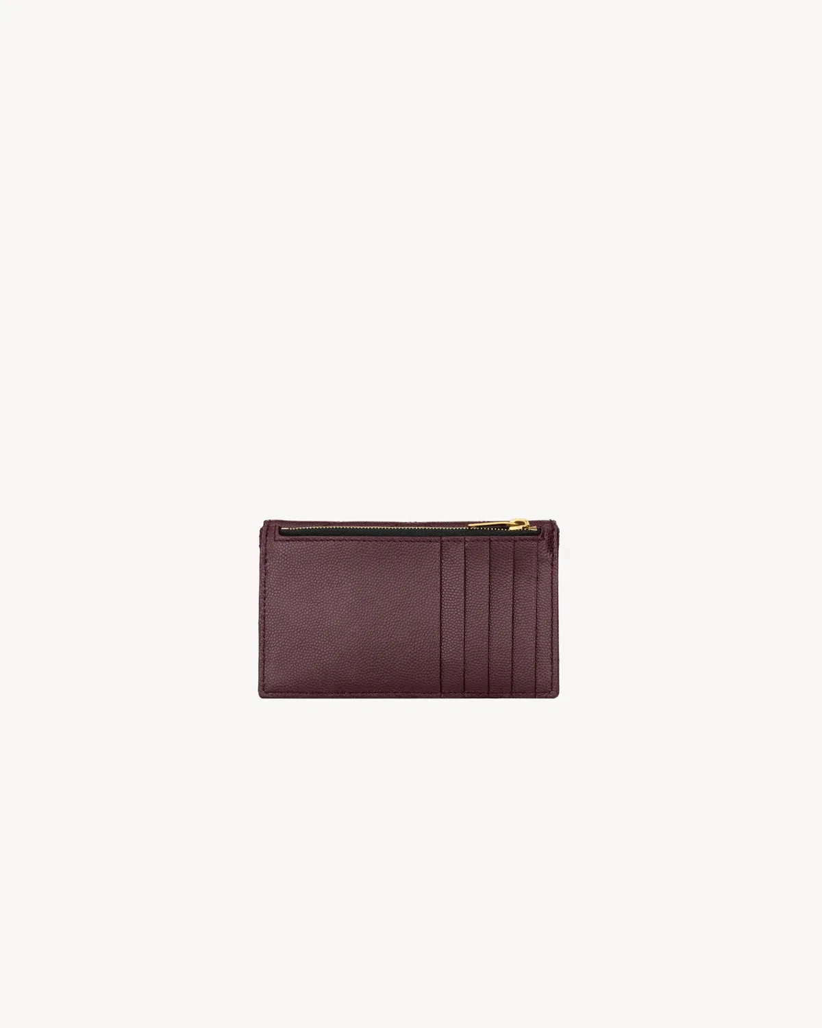Карточница с клапаном CASSANDRE FRAGMENTS из кожи GRAIN DE POUDRE SAINT LAURENT, бордовый — фото 2