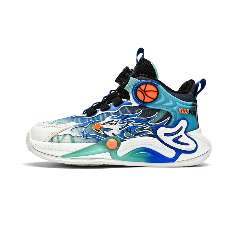 

Противоскользящие и износостойкие дышащие детские баскетбольные кроссовки Wooden Rabbit, черный/красный