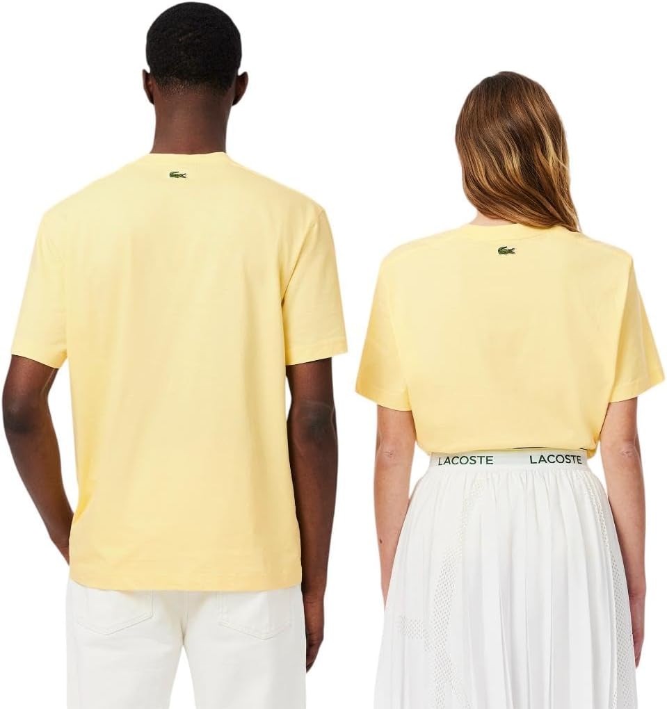 Мужская хлопковая футболка с логотипом Lacoste, Yellow — фото 3
