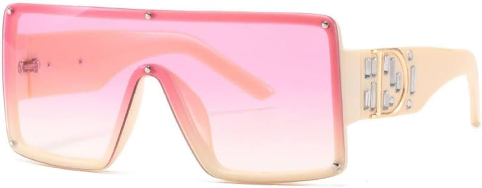 

Модные солнцезащитные очки-моноблок 2027 года для женщин, квадратные солнцезащитные очки для мужчин, винтажные градиентные очки с защитой от УФ-излучения UV400 MTZJH, Beige Purple