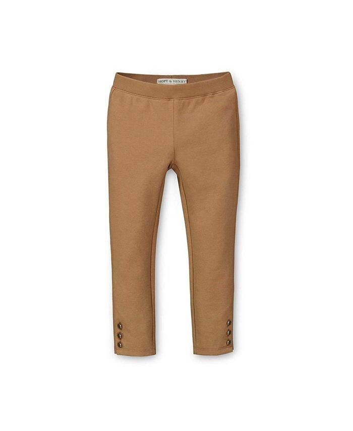 

Брюки Ponte на пуговицах для девочек, для малышей Hope & Henry, коричневый