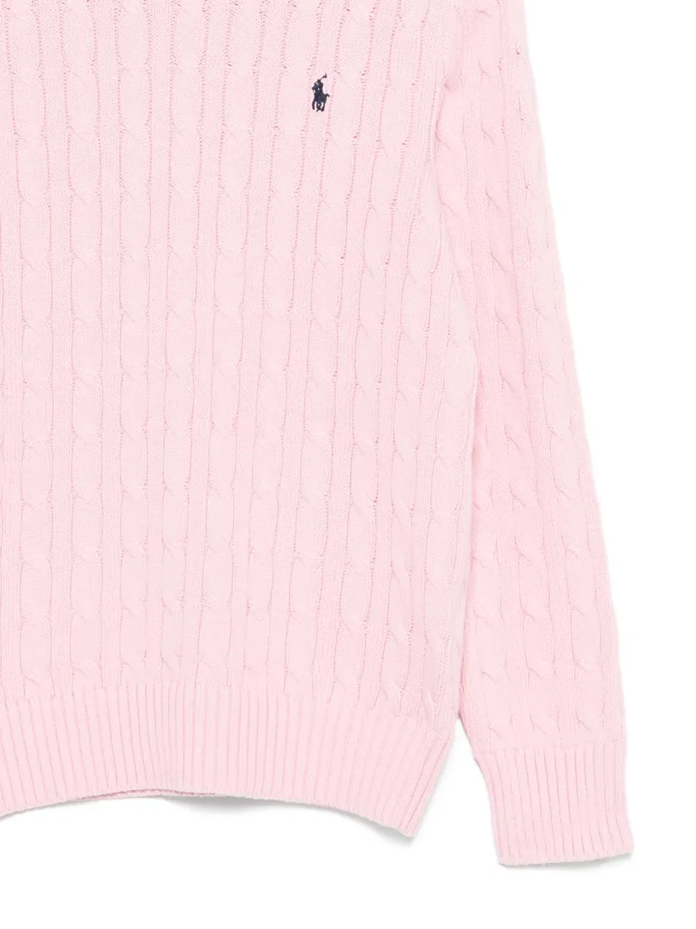 Свитер крупной вязки с логотипом Polo Ralph Lauren Kids, розовый — фото 3