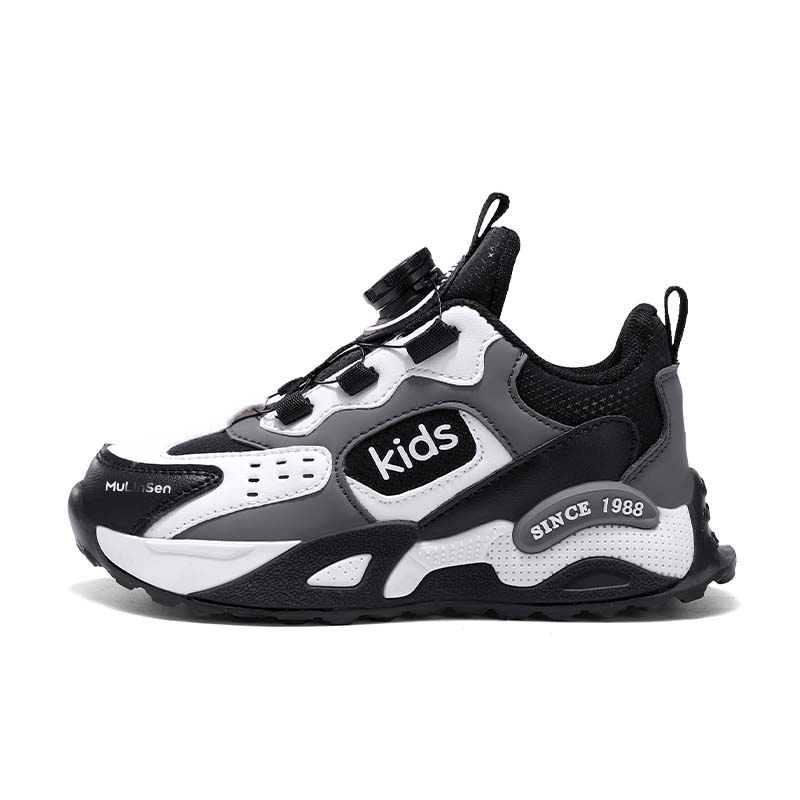 

Кроссовки для бега для детей с низким верхом, амортизирующие, устойчивые к истиранию, водонепроницаемые, противоскользящие Mulinsen, черный/белый