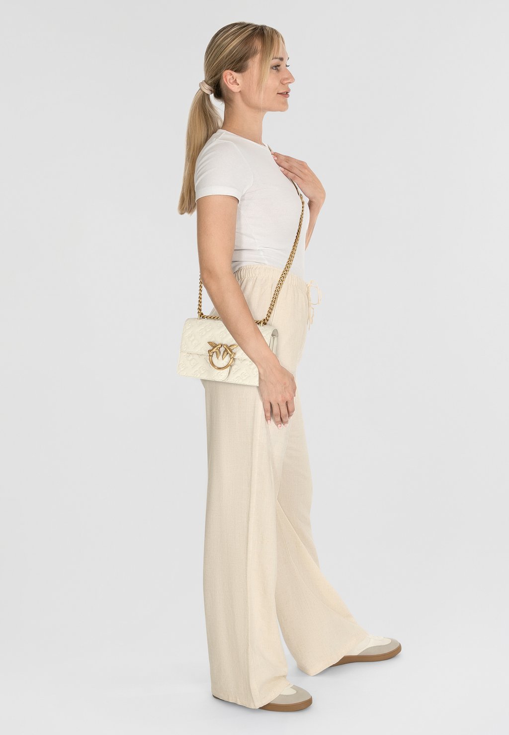 

Сумка через плечо LOVE ONE LOGO Pinko, белый