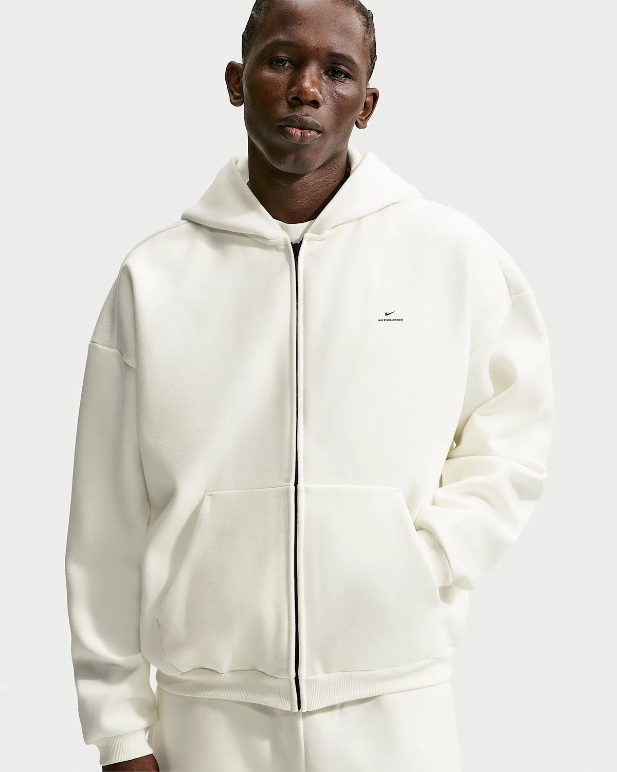 Мужская баскетбольная кофта Nike Standard Issue Therma-FIT на молнии, Sail/Black