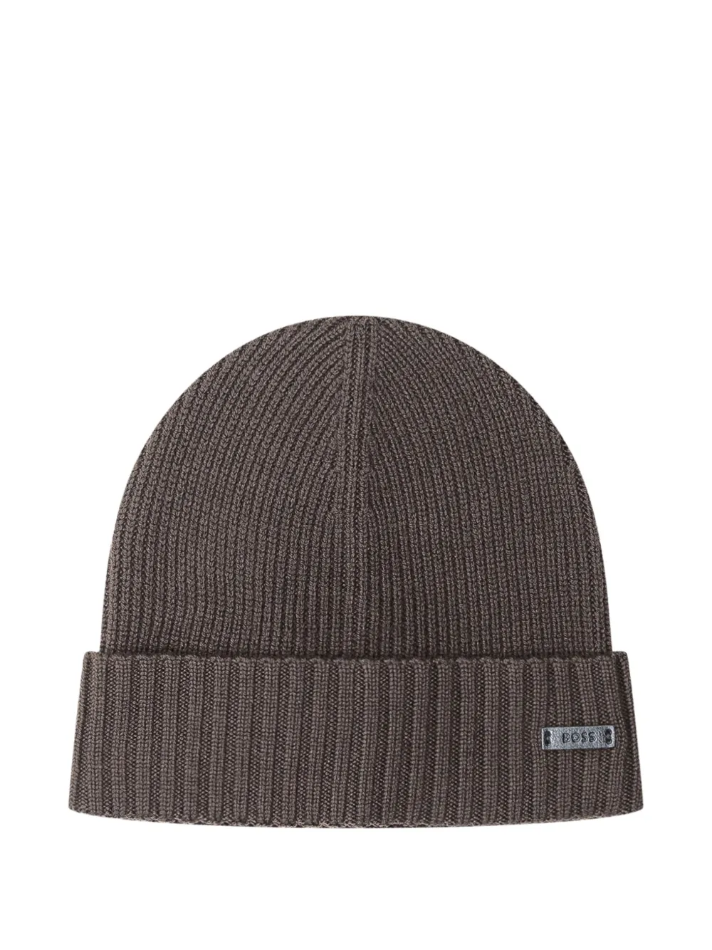 

Вязаная шапка в рубчик Boss, коричневый