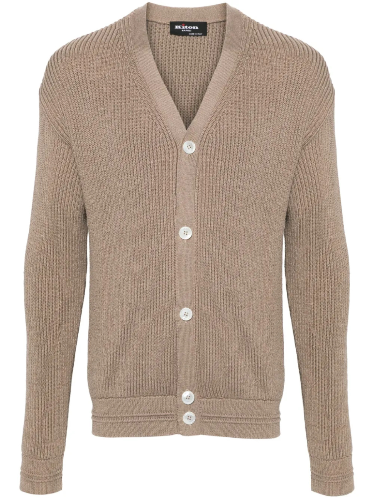 

Kiton кардиган в рубчик, коричневый