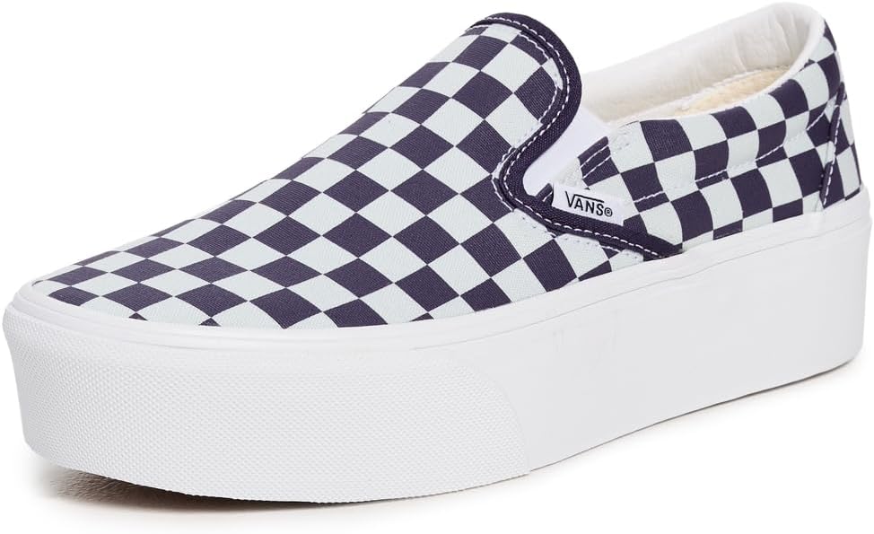 

Vans Classic Slip-On Stackform кроссовки, Checkerboard Mist/Grape