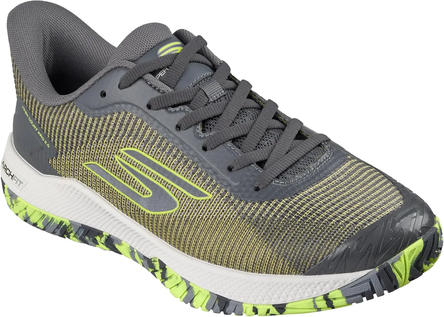 Кроссовки Skechers для мужчин Pickleball Viper Court Pro 2.0, серый/желтый