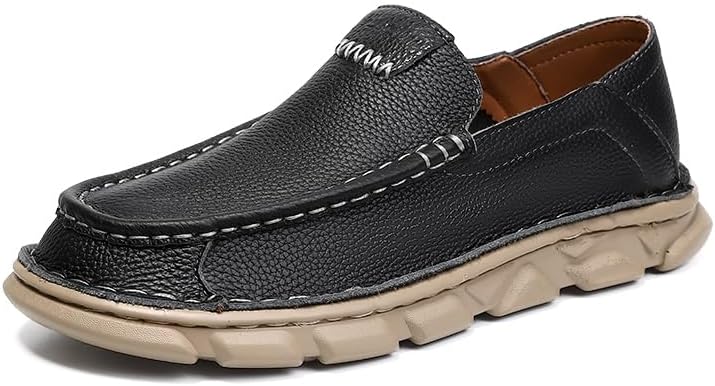 

Мужские деловые туфли из натуральной кожи Винтажные слипоны Большие размеры 39-47 Sfwarmart, черный