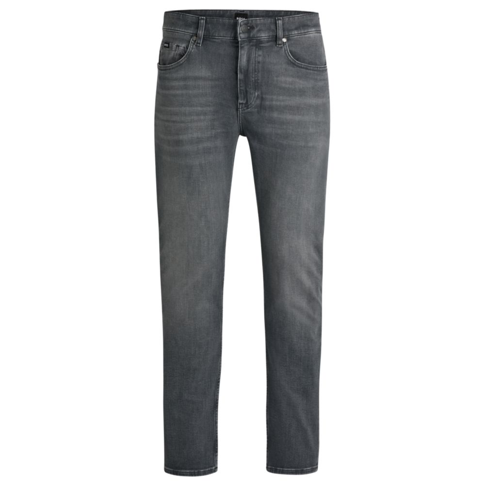 

Джинсы Delaware Slim-fit из серого эластичного денима BOSS