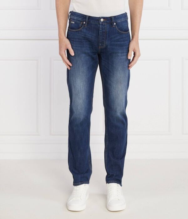 

Джинсы мужские Emporio Armani j75 прямые с эффектом потертости, синий
