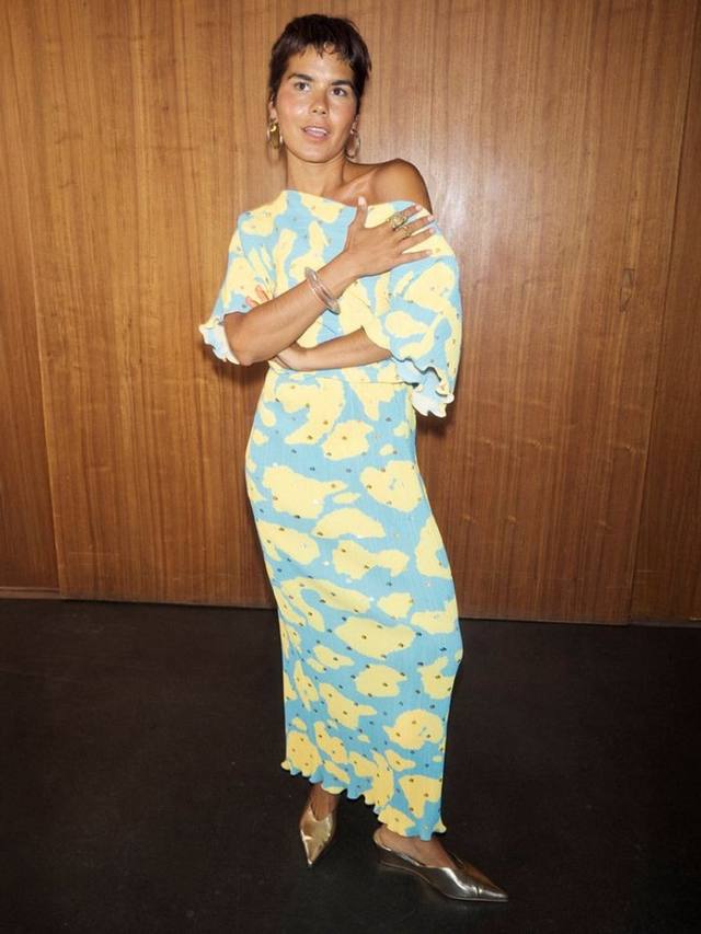 

Платье Tilly с принтом Animal Print Never Fully Dressed, Blue/Yellow