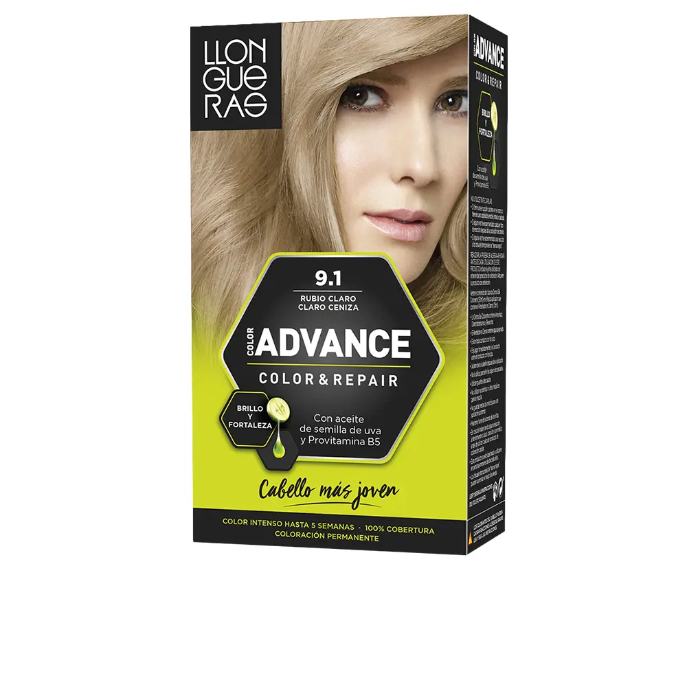 

Краска для волос Color advance Llongueras, цвет 9,1-rubio claro claro ceniza, 1 шт.