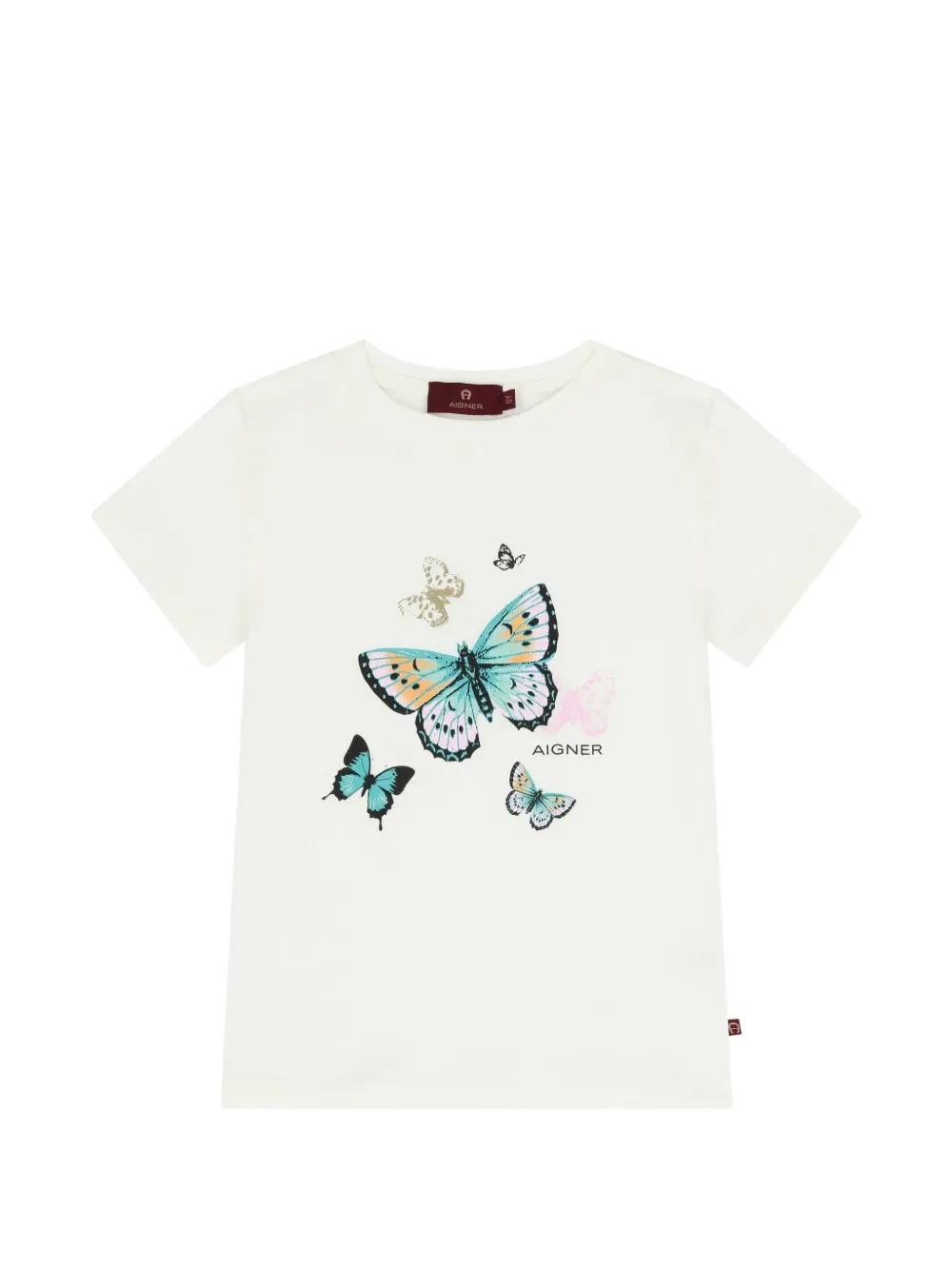 Футболка с принтом бабочек Aigner Kids, белый