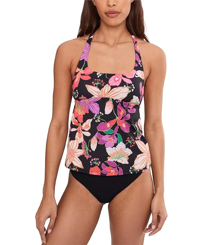 Купальник танкини с цветочным принтом Hot House Floral Square Neck Nike, Black — фото 2