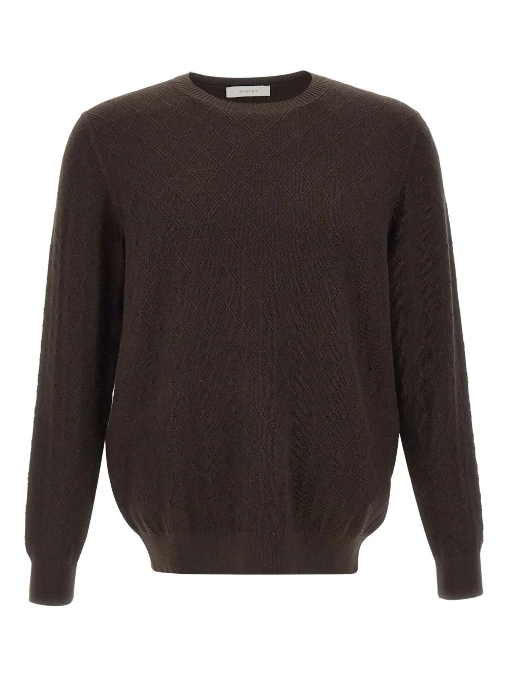 

Свитер с круглым вырезом и ромбовидным узором Diktat, коричневый