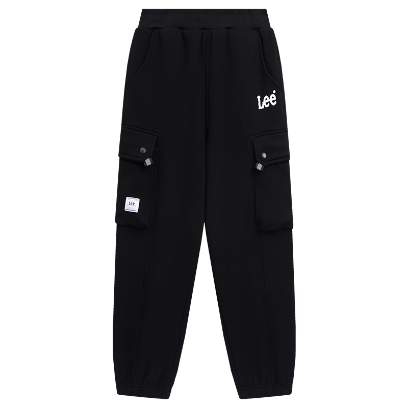 

Толстые брюки-карго для начальной школы Lee, черный