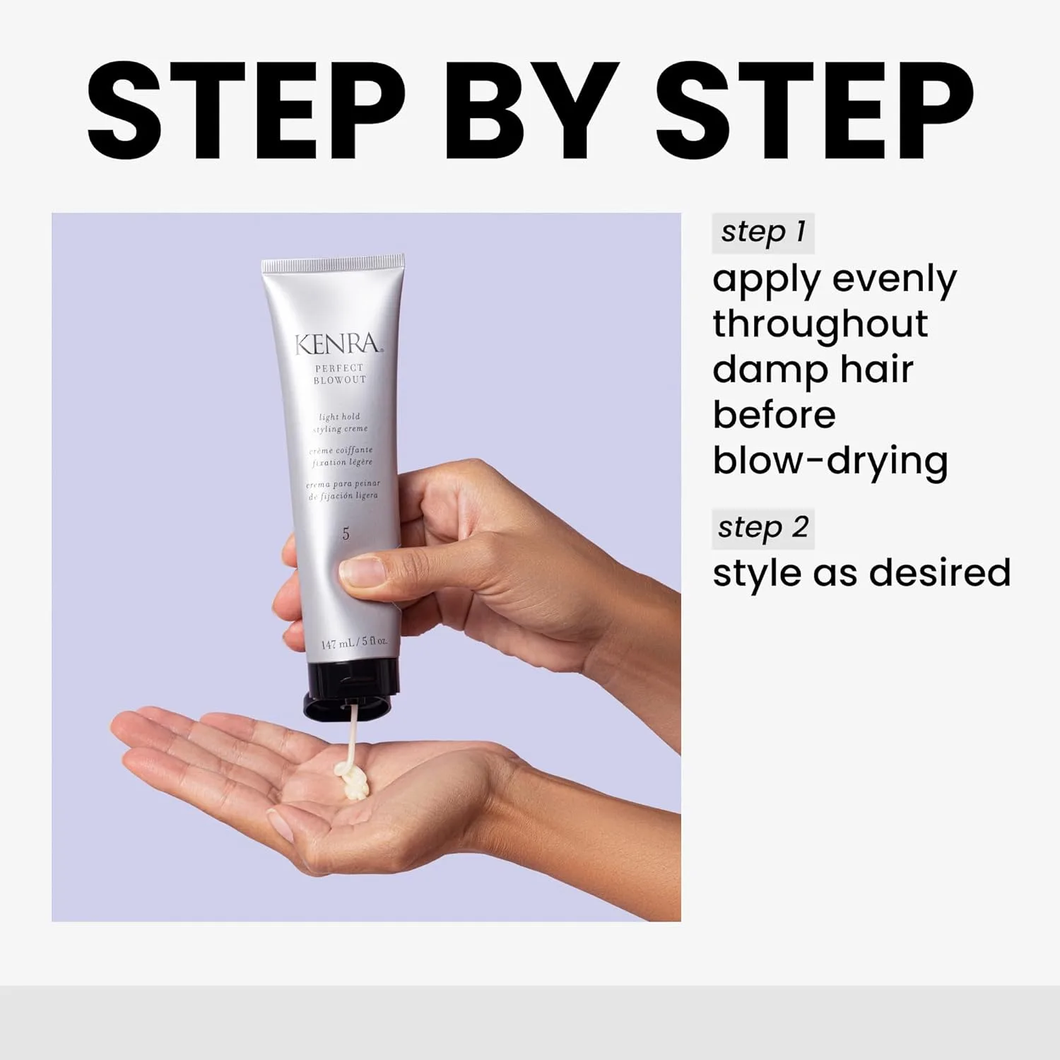 Kenra Perfect Blowout 5 | Крем для укладки с легкой фиксацией | Обеспечивает термозащиту | Придает объем и густоту по всей длине | Легкая формула | Подходит для всех типов волос 148 мл (2 шт.) — фото 4