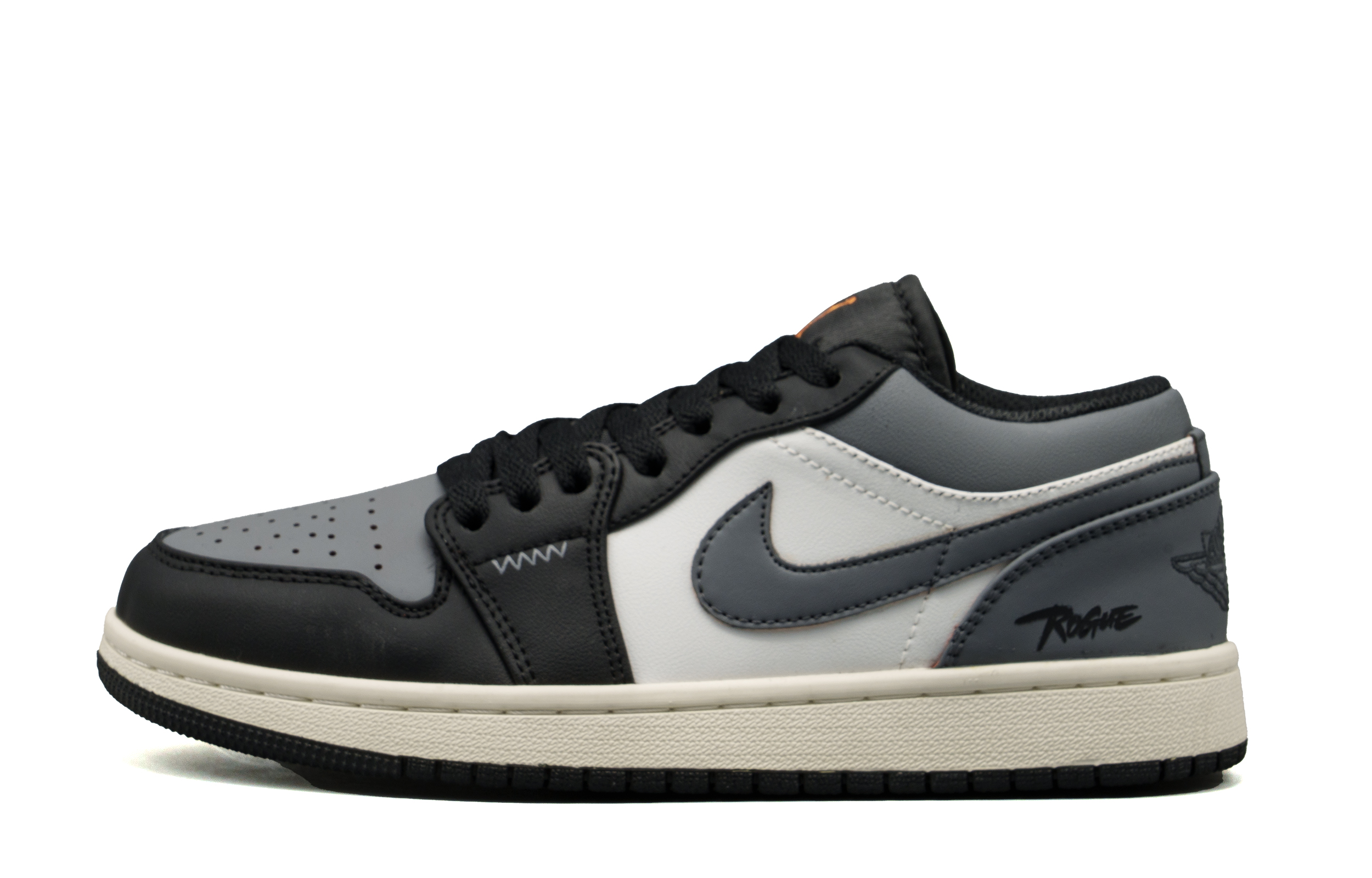 

Jordan Кроссовки баскетбольные низкие Unisex Black Gray с амортизацией Air 1, износостойкие, винтажные