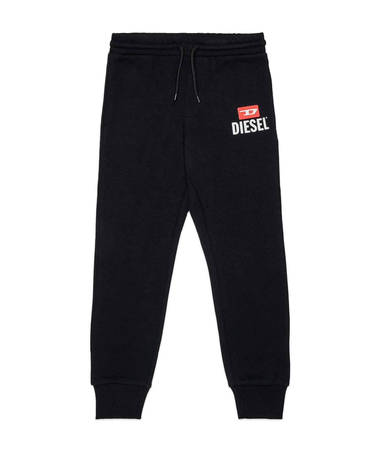 Унисекс хлопковые спортивные штаны с логотипом DIESEL KIDS чёрные