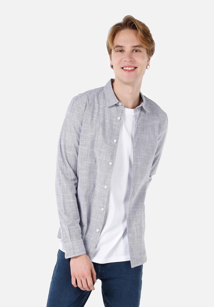 

Рубашка на пуговицах классического кроя Colin's, серый