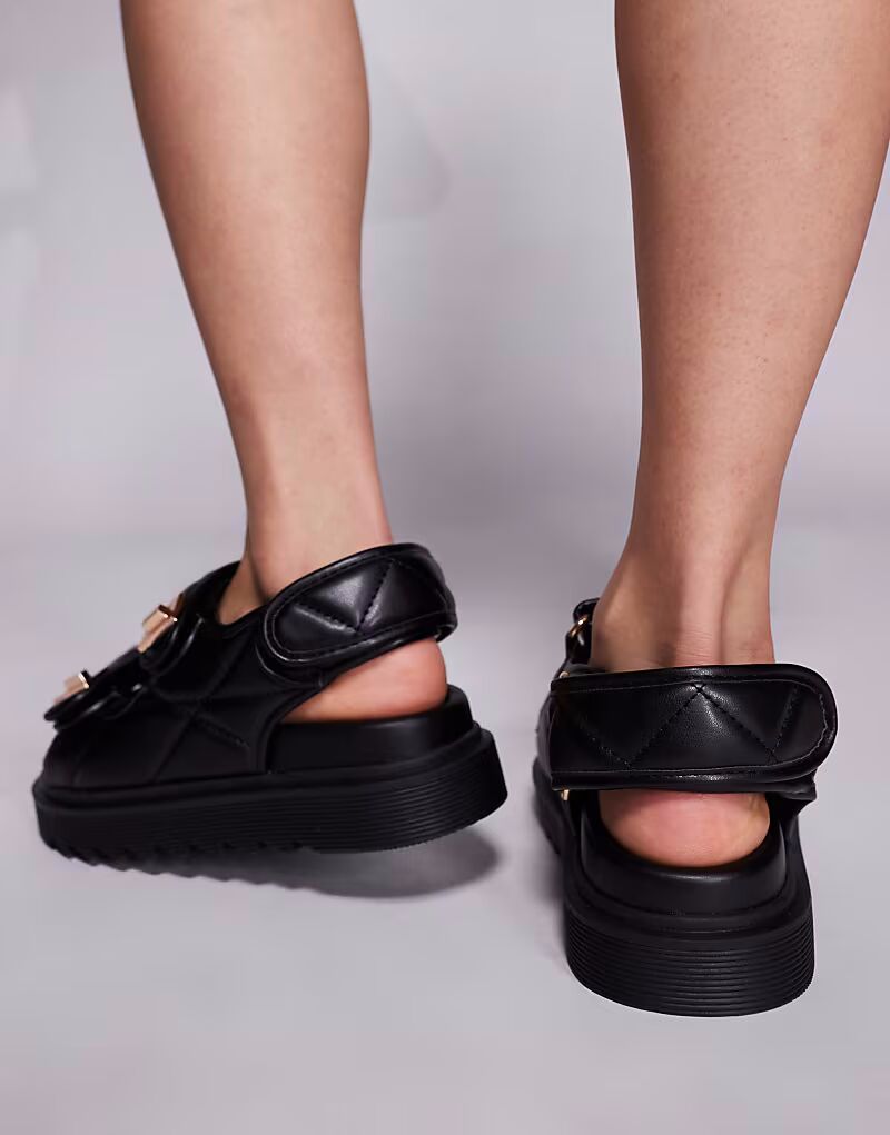 Босоножки Simmi London Eboni на толстой подошве из черного полиуретана SIMMI Shoes — фото 4