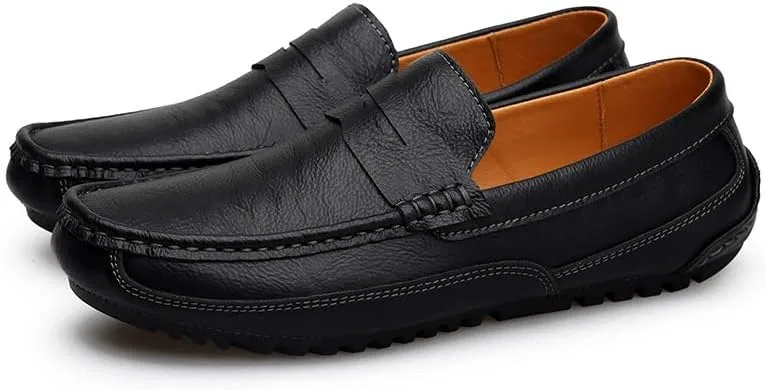 Лоферы мужские, кожа PU, Penny Loafers, Black SayfuR — фото 3