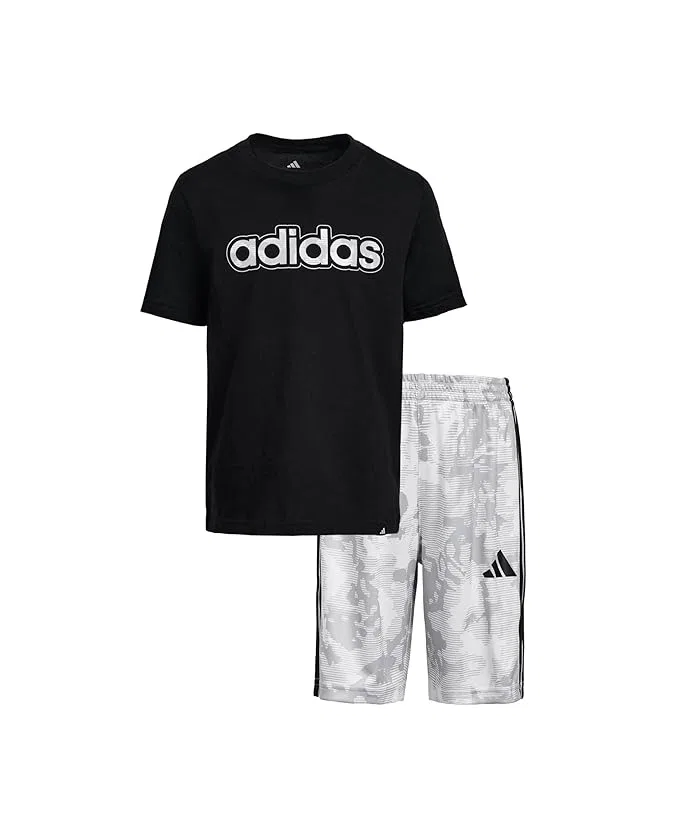 Детский спортивный костюм Aop Camo Shorts Set Adidas Kids, Black Adi