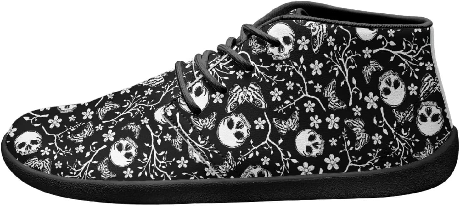 

Мужские кроссовки с черепом на подошве для улицы, босоножки, кожаные кроссовки из ПУ, низкие, для ходьбы, тенниса и спорта Ecaestolph, черный