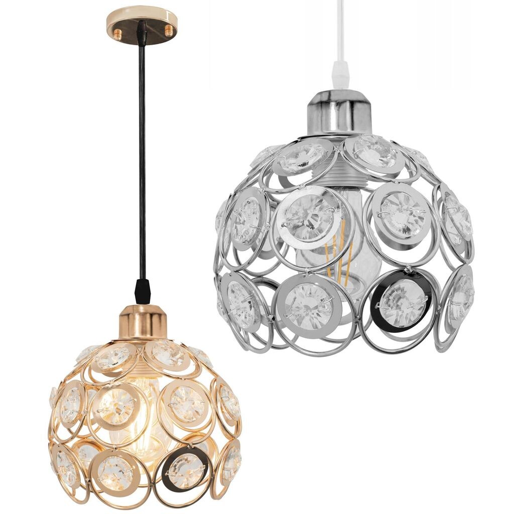 

Подвесной светильник Toollight App208-1C Crystal Gold Round 1 Источник света E27 18X18X15-95см Регулируемый Toolight, золото