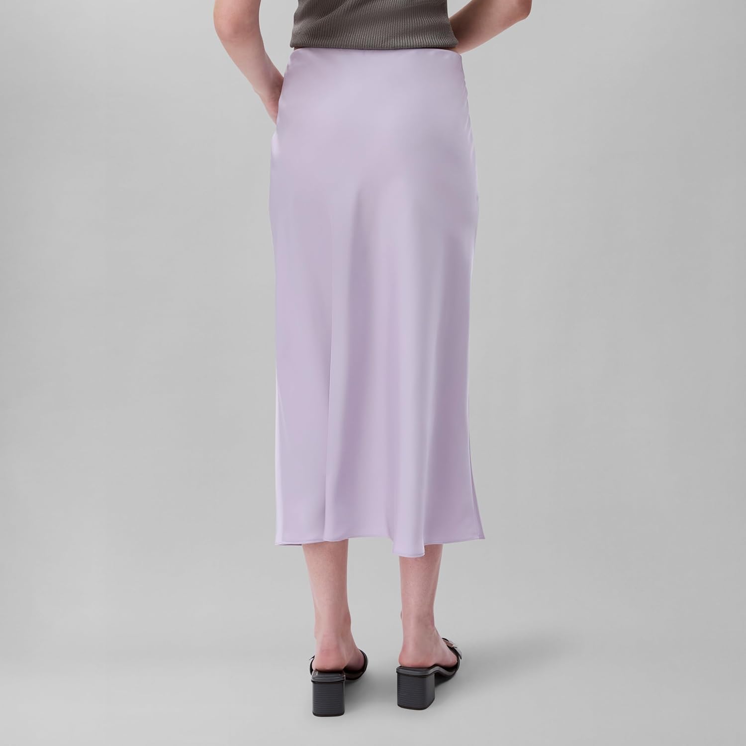 Юбка миди Calvin Klein женская матовая атласная, Orchid Petal — фото 4