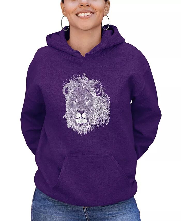 

Женская толстовка с капюшоном Word Art Lion LA Pop Art, фиолетовый