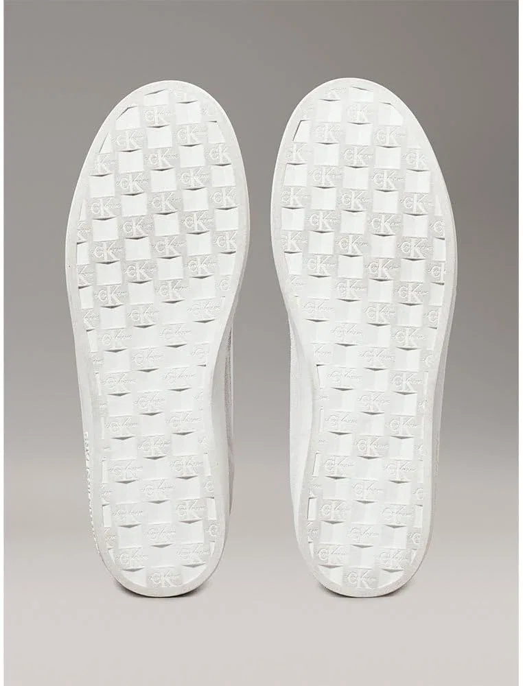 Кроссовки Calvin Klein Herren Cupsole Classic Iconic Nylon Schuhe, White Bright White Green Palm — фото 2