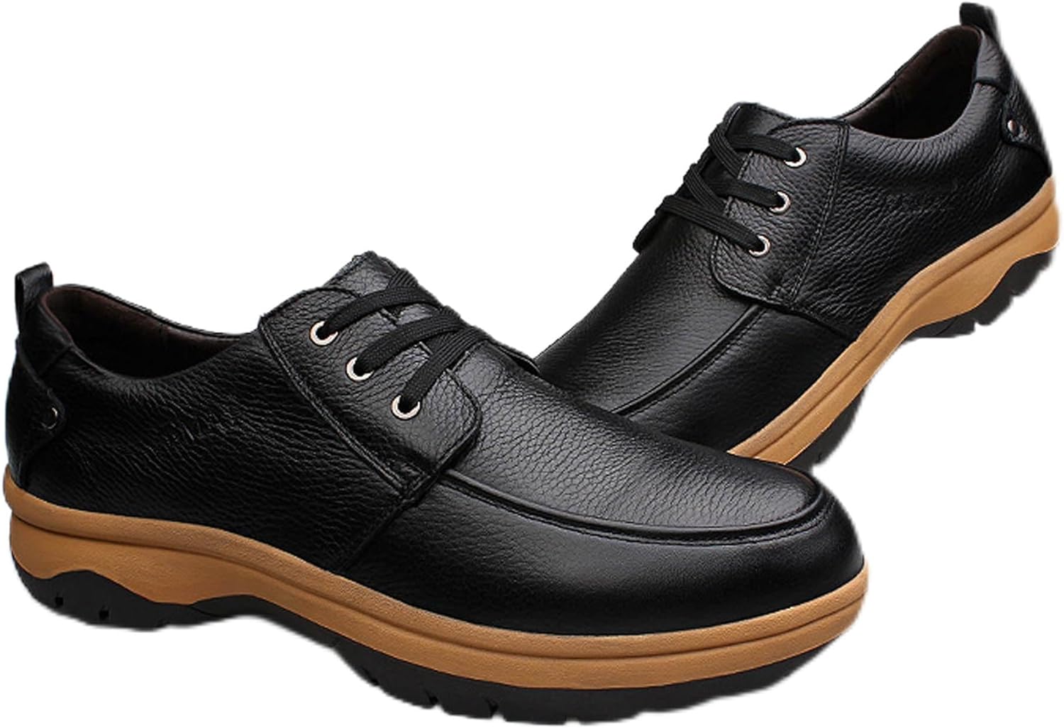 

Мужские модные легкие повседневные кожаные туфли на шнуровке для деловой и официальной носки, походные ботинки, размер 18 Dzbajrqm, черный