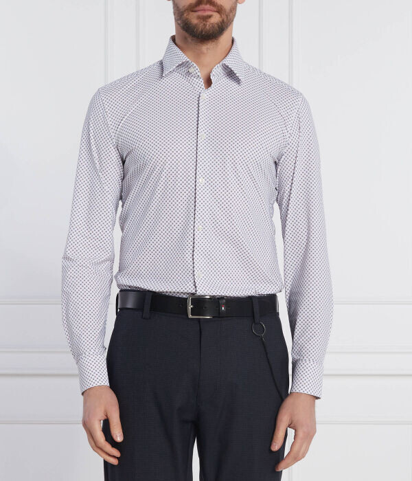 

Рубашка Hugo Kenno Slim Fit, белый / синий