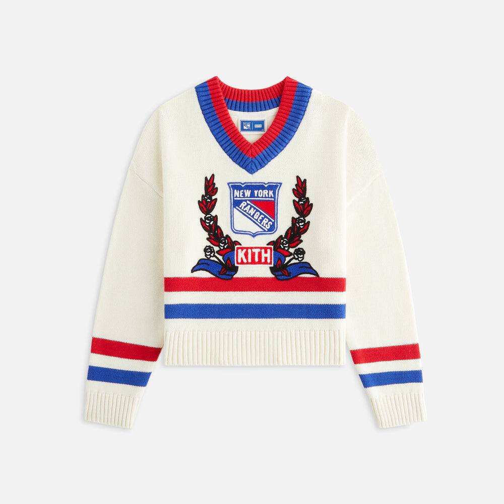 

Свитер Kith Kids for the New York Rangers V-Neck Lewis Sweater, цвет Sandrift