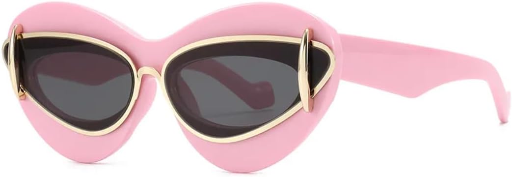 

Модные женские солнцезащитные очки «кошачий глаз» для мужчин, панк-стиль, роскошные женские солнцезащитные очки в винтажном стиле, солнцезащитные очки с защитой от УФ-излучения UV400 SZVVBKK, Pink