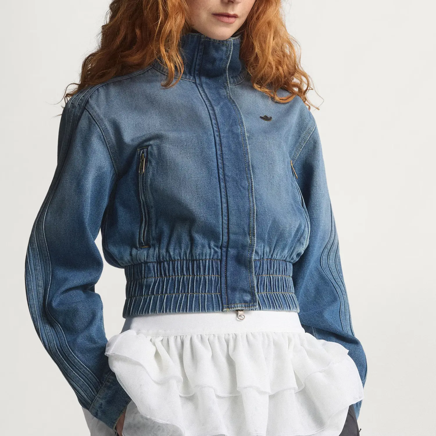 TRACKTOP Джинсовая Куртка Женская Adidas Originals, denim синий — фото 3