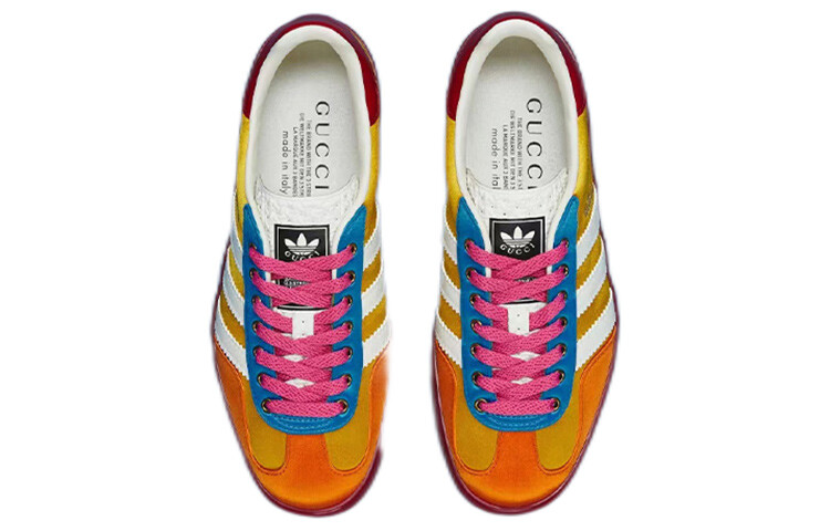 Кроссовки женские Gucci Gazelle, желтый / красный — фото 3