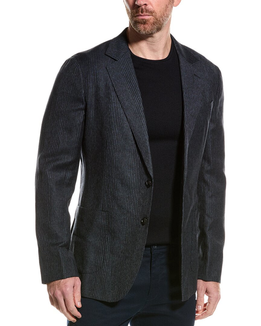 

Блейзер Reiss Matinee из смеси льна и шерсти, синий