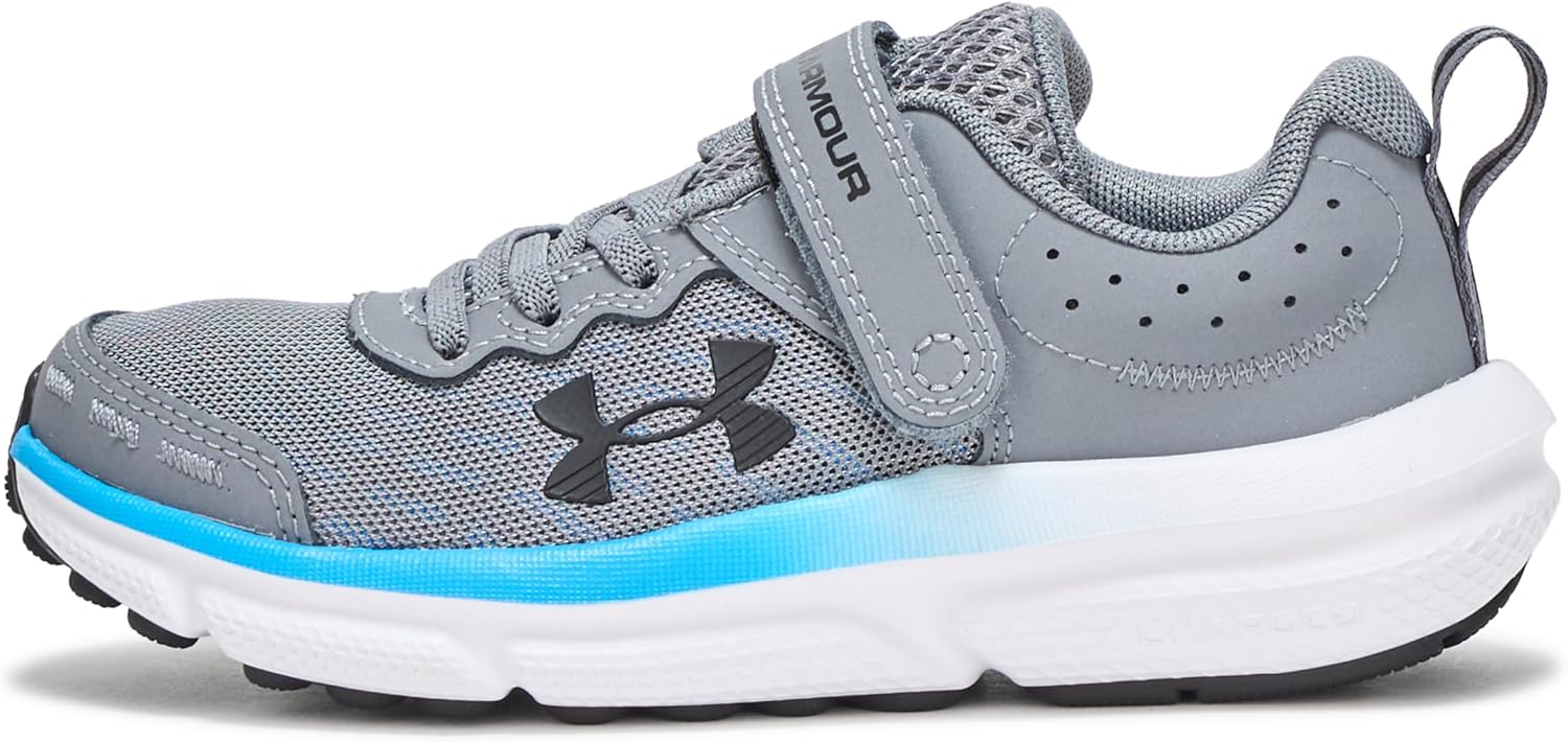 Детские кроссовки Under Armour Assert 10 с альтернативной застежкой, черный/синий/серый — фото 2